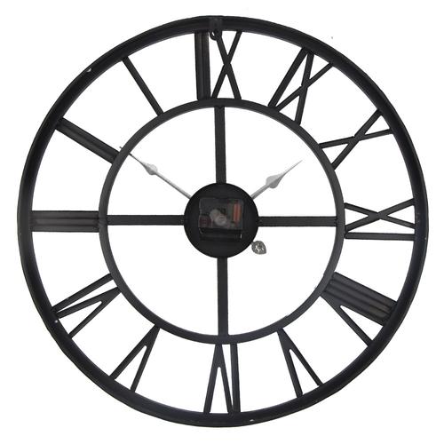 北欧西班牙圆形铁艺罗马数字钟表复古挂钟表创意时尚客厅墙钟挂表